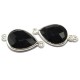 Big Quality Pear Shape Black Onyx 925 Sterling Silver Connectors