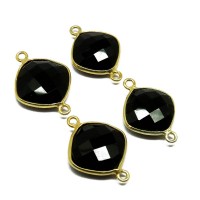 925 Sterling Silver !! Black Onyx Silver Jewelry Connectors