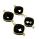 Natural Black Onyx Silver Jewelry Connectors