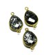 Natural Gemstone !! Black Rutile Pear Shape Bezel Jewelry Silver Connectors Gold Plated