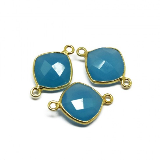 Women Jewelry !! Blue Chalcedony 925 Silver Jewelry Connectors Gemstone Silver Jewelry