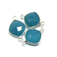 Fashionable Jewelry !! Blue Chalcedony 925 Silver Jewelry Connectors Handmade Silver Jewelry