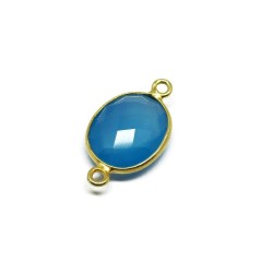 Unique Silver Jewelry !! Blue Chalcedony Bezel Connectors Gemstone Silver Jewelry