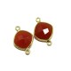 Amazing Color !! Carnelian Silver Jewelry Gold Plated Connectors
