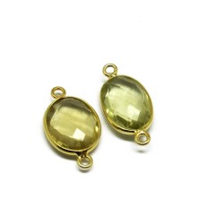 Sterling Silver 925 !! Gold Plated Lemon Topaz 925 Silver Jewelry Connectors