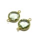 Gold Polish Green Amethyst 925 Silver Jewelry Connectors Silver Jewelry