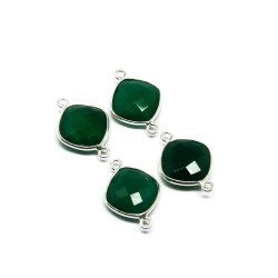 Awesome Silver Connectors !! Green Onyx 925 Silver Jewelry Connectors Gemstone Silver Jewelry