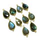 Gemstone Sterling Jewelry !! Handmade Blue Fire Labradorite Silver Jewelry Connectors Gold Plated