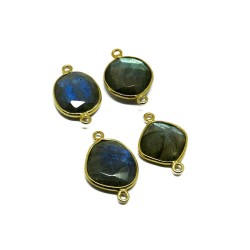 Handmade Jewelry !! Indian Jewelry Blue Fire Labradorite Silver Jewelry Connectors Gemstone Silver Jewelry