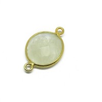 Handmade Silver Jewelry !! Rainbow Moonstone Bezel Jewelry Connectors Gemstone Jewelry