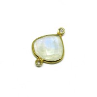 Natural Gemstone !! Rainbow Moonstone Gemstone Jewelry Connectors Silver Jewelry