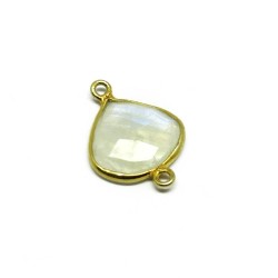 Natural Gemstone !! Rainbow Moonstone Gemstone Jewelry Connectors Silver Jewelry