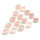 Great Quality Oval Shape Pink Rose Quartz 925 Sterling Silver Connectors