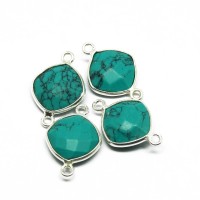 Attractive Silver Jewelry !! Turquoise 925 Sterling Silver Connectors
