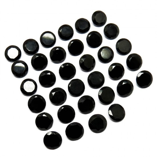 Round Shape !! Black Onyx Gemstone Black Color Gemstone