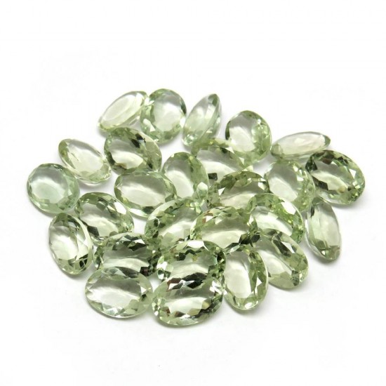 Great Quality !! Green Amethyst Cut Stone Green Color Gemstone