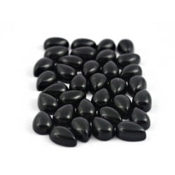 Rustic Black Onyx Pear Shape Cabochon Gemstone