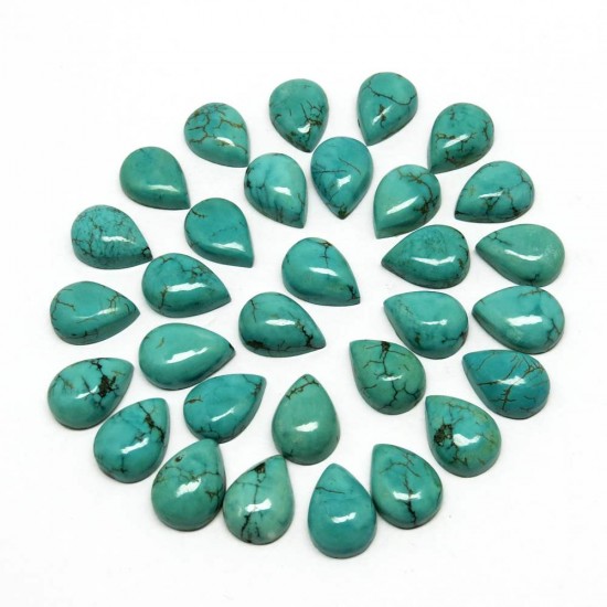 Unique Gemstone !! Turquoise Amazing Green Color Pear Shape Natural Gemstone