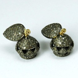 Royal Design !! Jhumki Diamond 925 Sterling Silver Earring