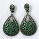 Looking Wow !! Emerald, Diamond 925 Sterling Silver Earring