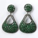 Beautiful Dangler !! Emerald, Diamond 925 Sterling Silver Earring