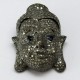 Lucky Buddha !! Blue Sapphire, Diamond 925 Sterling Silver Pendant