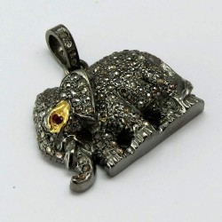 Little Elephant !! Ruby 925 Sterling Silver Pendant