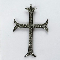 Men's Lord's Prayer Cross Diamond 925 Sterling Silver Pendant