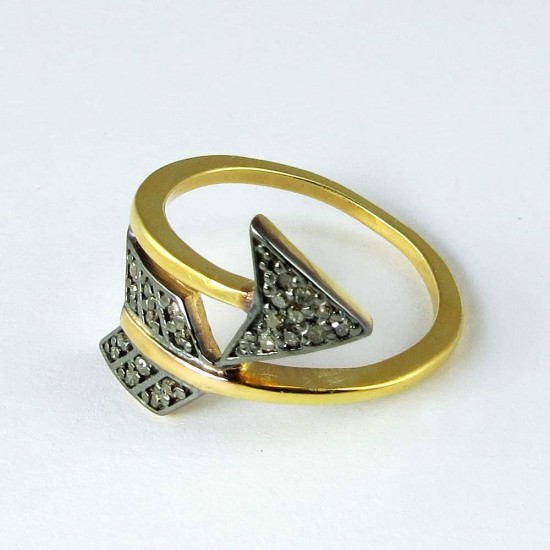Classy Arrow Design !! Diamond 925 Sterling Silver Ring