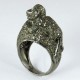 Monkey Design !! Ruby, Diamond 925 Sterling Silver Ring