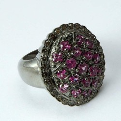 Wild Beauty !! Pink Diamond 925 Sterling Silver Ring