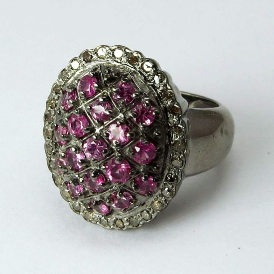 Wild Beauty !! Pink Diamond 925 Sterling Silver Ring