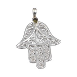 925 Sterling Silver Hamsa Pendants Tourmaline Gemstone Pendants Handmade Silver Pendants Jewelry