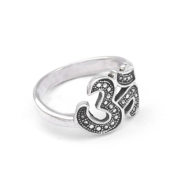 925 Sterling Solid Silver Ring Handmade Oxidized Silver Ring Indian Religious Jewellery