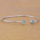 Aqua Chalcedony Gemstone Cuff Bangle Solid 925 Sterling Silver Manufacture Silver Jewelry Exporters
