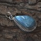 Aquamarine Pear Shape Pendant Handmade 925 Sterling Silver Boho Pendant Birthstone Pendant Jewellery For Her