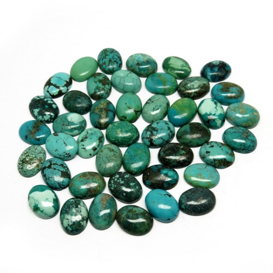 Cab Stone !! Awesome Ovla Shape Turquoise Green Color Gemstone