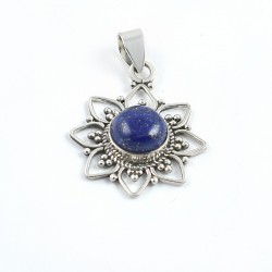 Beautiful Blue Lapis Lazuli Gemstone Pendants 925 Sterling Silver Pendants Indian Artisan Handmade Pendants Jewelry