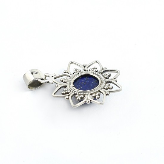 Beautiful Blue Lapis Lazuli Gemstone Pendants 925 Sterling Silver Pendants Indian Artisan Handmade Pendants Jewelry