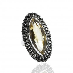 Beautiful Citrine Gemstone Ring Solid 925 Sterling Silver Ring Handmade Boho Ring Birthstone Jewelry