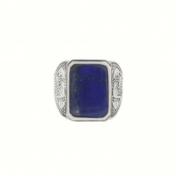Beautiful Genuine Blue Lapis Lazuli Gemstone Ring 925 Sterling Silver Birthstone Ring Handmade Oxidized Jewelry