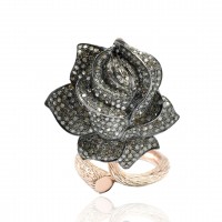 Black Diamond Ring Handmade Solid 925 Sterling Silver Boho Ring Women Fashion Ring Jewelry