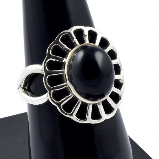 Black Onyx Gemstone Ring Oxidized Ring 925 Sterling Silver Ring Handmade Wholesale Silver Ring 925 Stamped Jewellery
