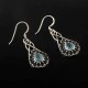 Blue Chalcedony Gemstone Drop Dangle Earrings 925 Sterling Silver Handmade Oxidized 925 Stamped Jewelry