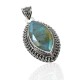 Blue Fire Labradorite Gemstone Pendant Solid 925 Sterling Silver Marquise Shape Handcrafted Silver Fine Jewelry