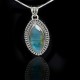 Blue Fire Labradorite Gemstone Pendant Solid 925 Sterling Silver Marquise Shape Handcrafted Silver Fine Jewelry
