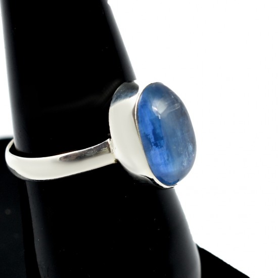 Blue Kyanite Rough Gemstone Ring 925 Sterling Silver Ring Birthstone Ring Women Fashion Jewelry Gift For Her