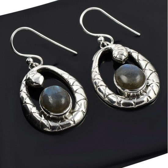 Blue Labradorite Gemstone Drop Dangle Earring Solid 925 Sterling Silver Earring Women Jewellery Gift For Her