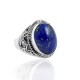 Blue Lapis Lazuli Gemstone Ring Oxidized Silver Jewelry 925 Sterling Silver Ring Handmade Boho Ring Jewelry Gift For Her