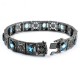 Blue Topaz Diamond Bracelet Handmade Solid 925 Sterling Silver Black Rhodium Plated Bracelet Jewelry